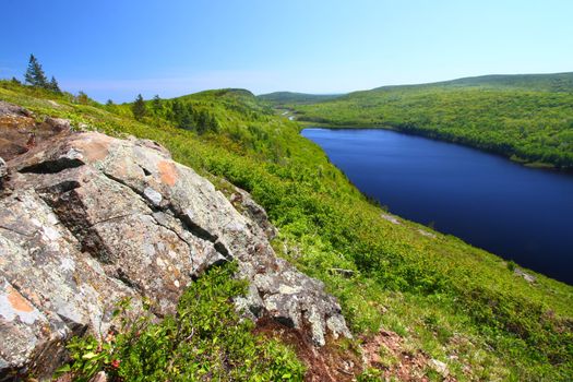 Lake of the Clouds on a beautiful day at Porcupine Mountains State Park in northern Michigan.