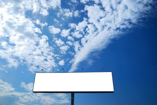 clean empty billboard on a background beautiful sky