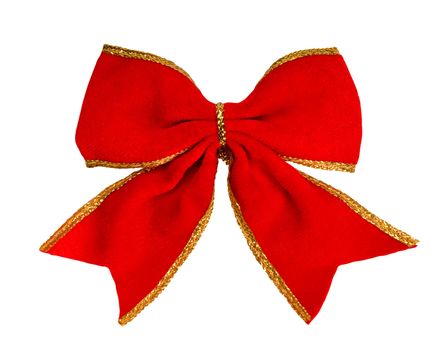 Red bow, isolated on white background