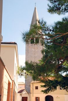Church-tower of Euphrasius basilica in Porec, Croatia