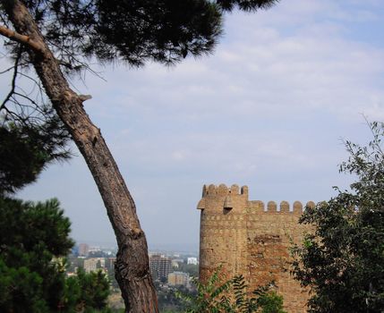 the wall of Narikala Castle