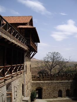 the orthodox monastery complex David Garedja on the border of Georgia and Azerbaijan