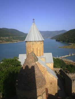 View from the tower to Ananuri Castle