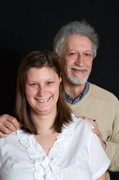 father and daughter isolated