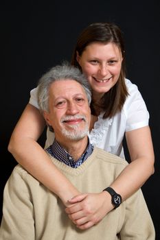 father and daughter isolated