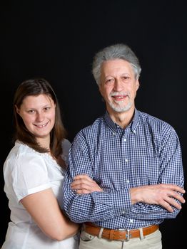 father and daughter isolated