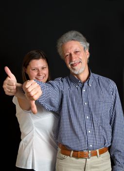 father and daughter isolated