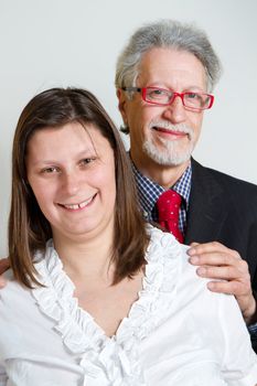 father and daughter isolated