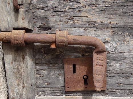 old door's lock in Doge's palace in Venice