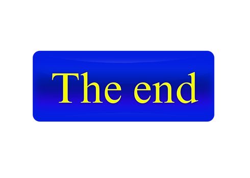 The dark blue button with an inscription "The end"