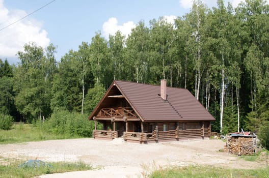 Wooden apartment house in a countryside