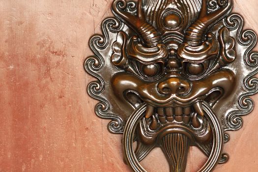 Doorknocker on allwood door. 