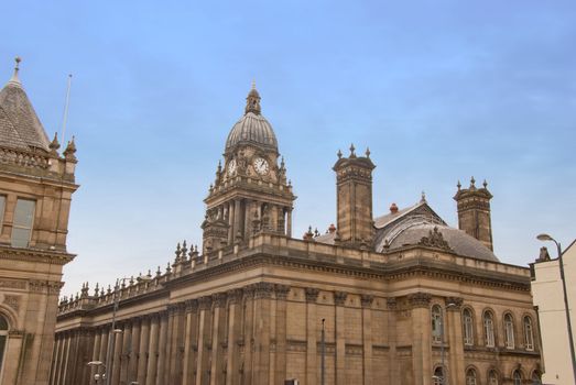 A Rear View of the Victorian Town Hall Leeds Yorkshire