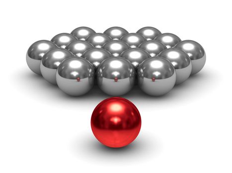leadership concept on white background. Isolated 3D image