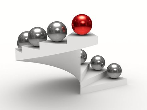 leadership concept on white background. Isolated 3D image