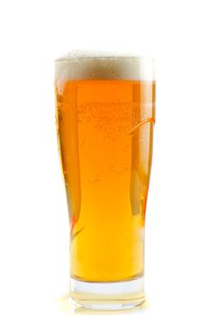 Glass of beer isolated on a white background