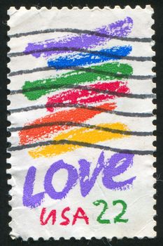UNITED STATES - CIRCA 1985: stamp printed by United States of America, shows  colored stripes, circa 1985