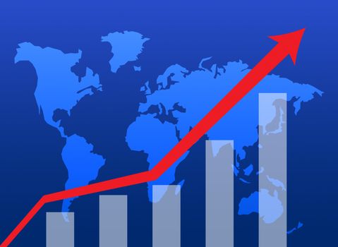 Business graph success chart data