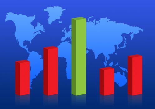 Business graph success chart data