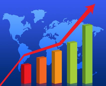 Business graph success chart data