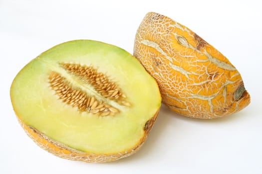 yellow melon at the white background