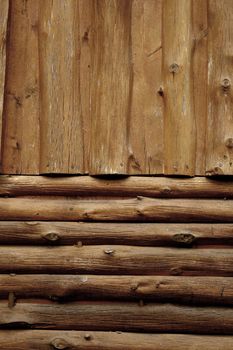 Log wood wall for background