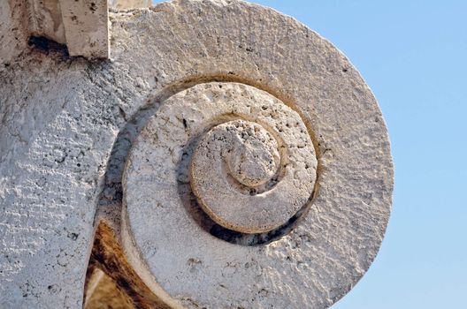 Detail of Ionic marble column by Saint Peter basilica, Rome