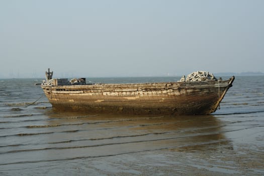 Old boat on the beach