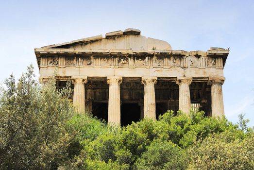 Old agora in Athens, archaic ruins in Greece