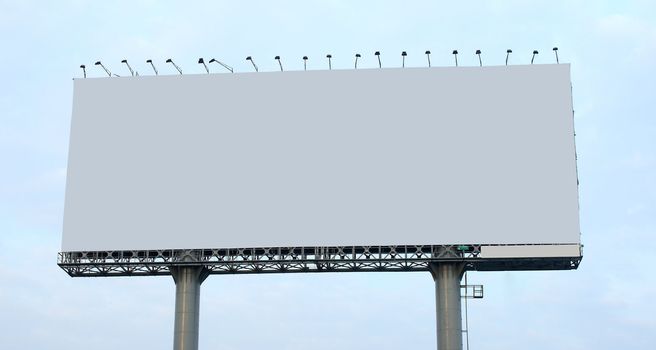 Blank billboard on blue sky