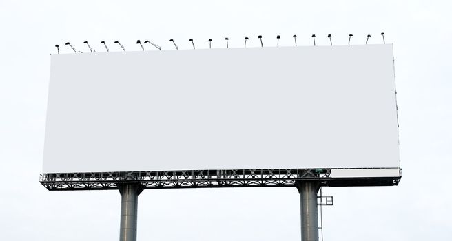 Blank billboard on white background