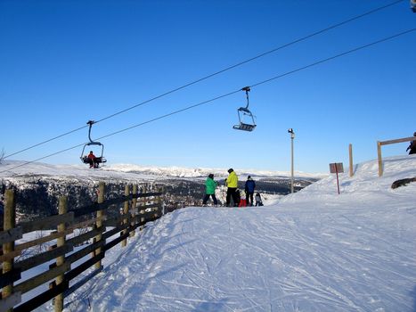 tram on the skiing ground. Please note: No negative use allowed.