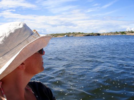 beautiful lady look over the sea