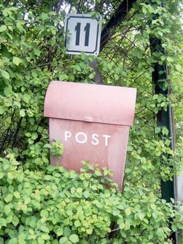 aged post box. Please note: No negative use allowed.