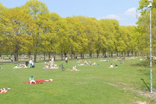 people leisure in the park. Please note: No negative use allowed.
