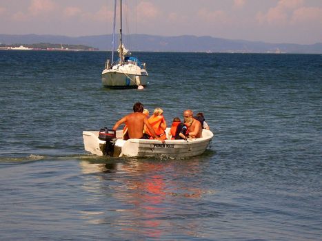 people on the boat. Please note: No negative use allowed.