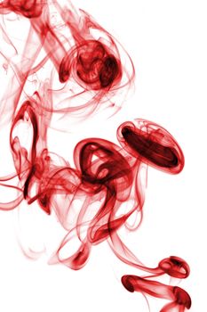 Abstract colored smoke isolated on white background