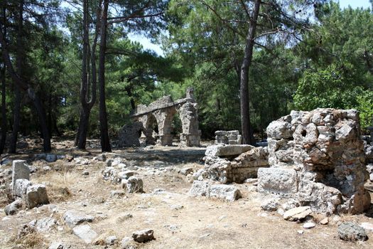 Ruins of ancient Greek city Phaselis, near Antalya, Turkey