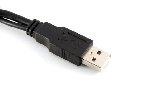 Usb cables on white background 