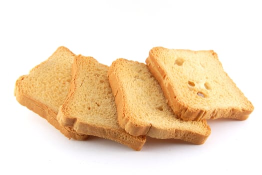 Isolated crackers in a white background