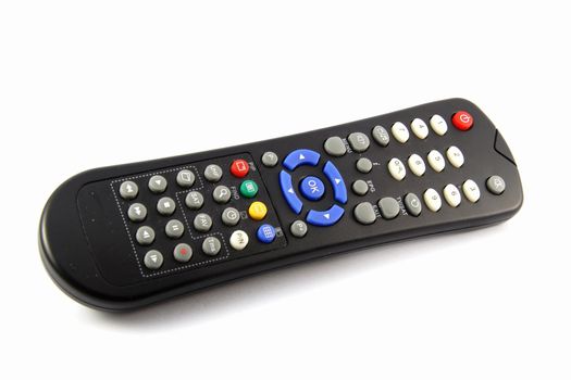 Remote control for TV on white background