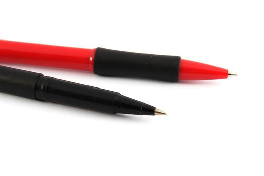 Two pens on white background 