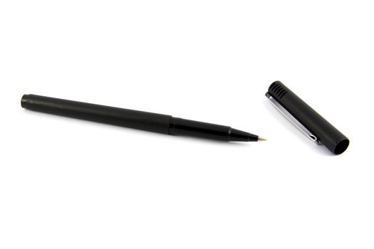Black pen on white background 