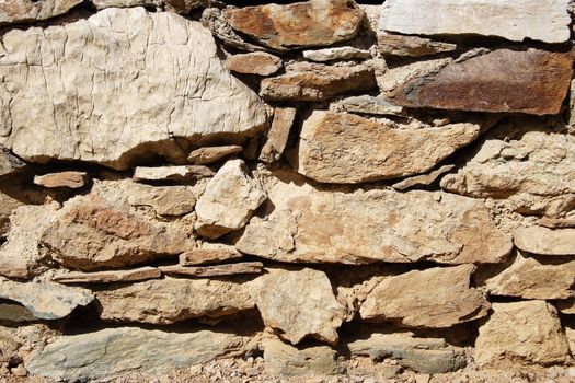 Closeup view of stone wall