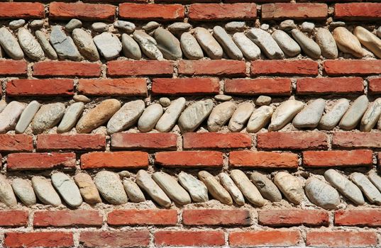 Closeup view of stone wall