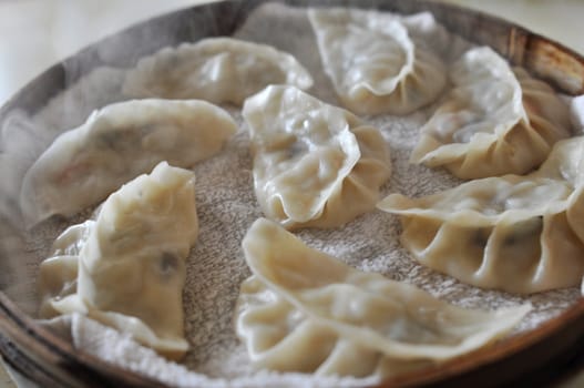 A plate of steamed dumplings in Xian, China