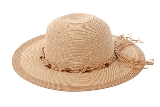 Straw hat isolated on white background.
