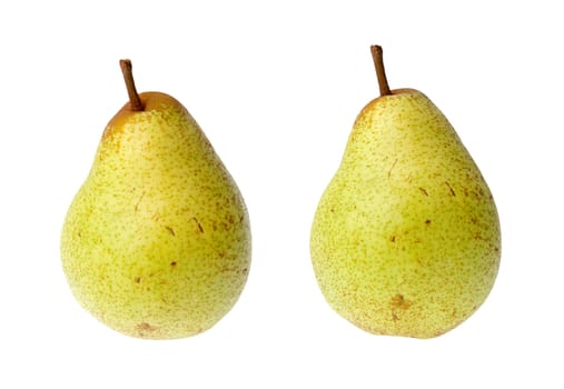 Two pears isolated on white background.