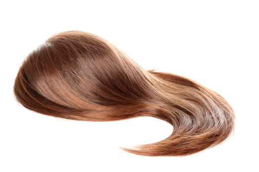 Female long wig isolated over white backgroun
