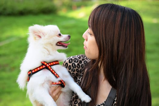 girl with dog